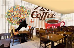 Tranh dán tường quán cà phê MCF 003